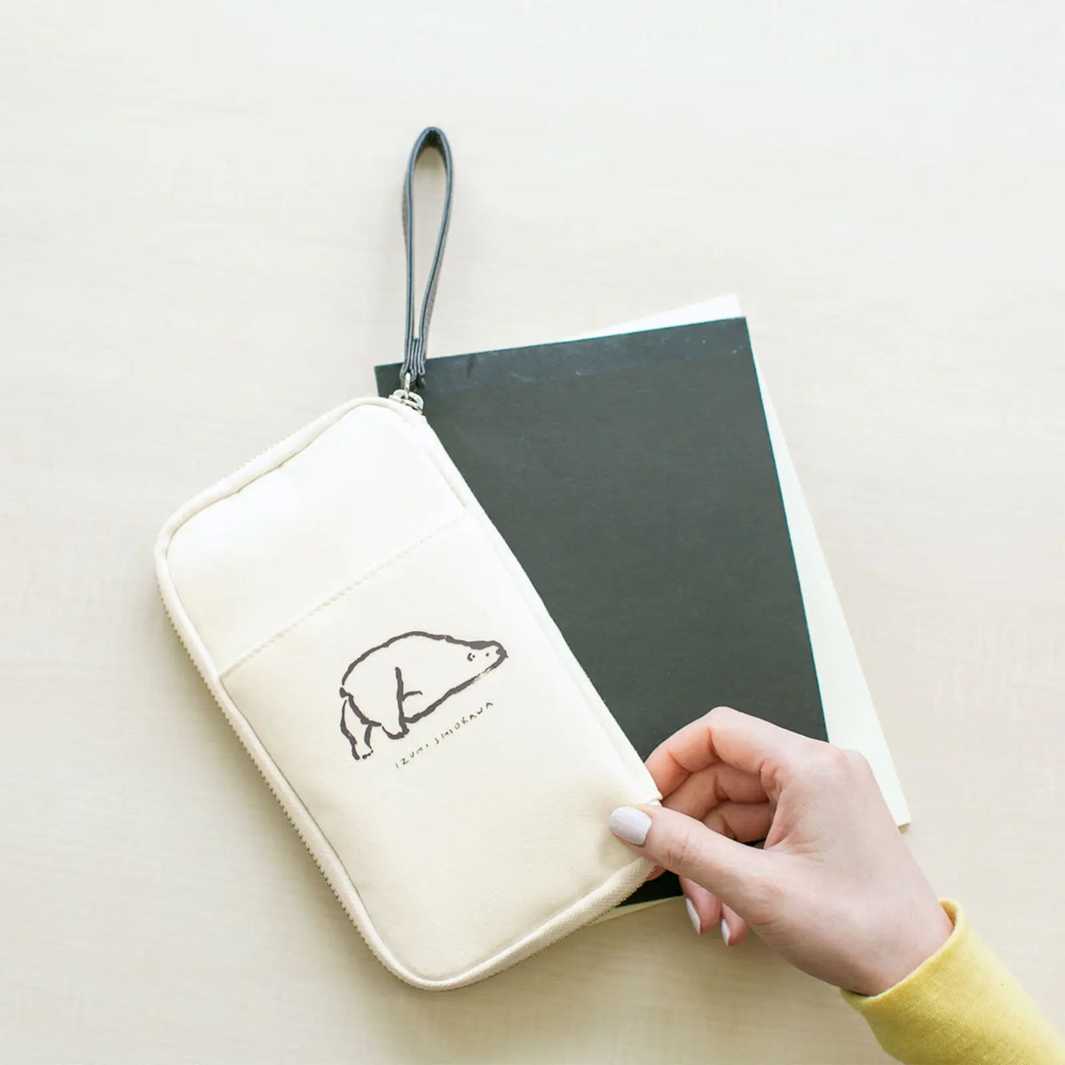 Hobonichi “Polar Bears” Small Drawer Pouch by Izumi Shiokawa