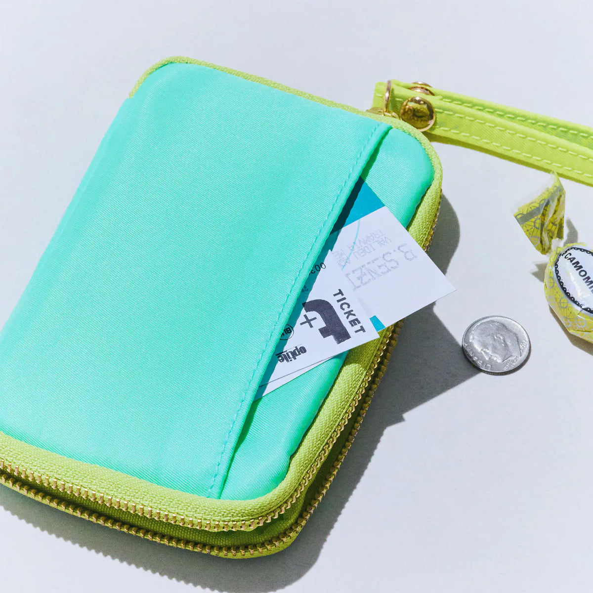 Hobonichi Techo Drawer Pouch Pocket “Aqua Lime” Mini Organizer Pouch