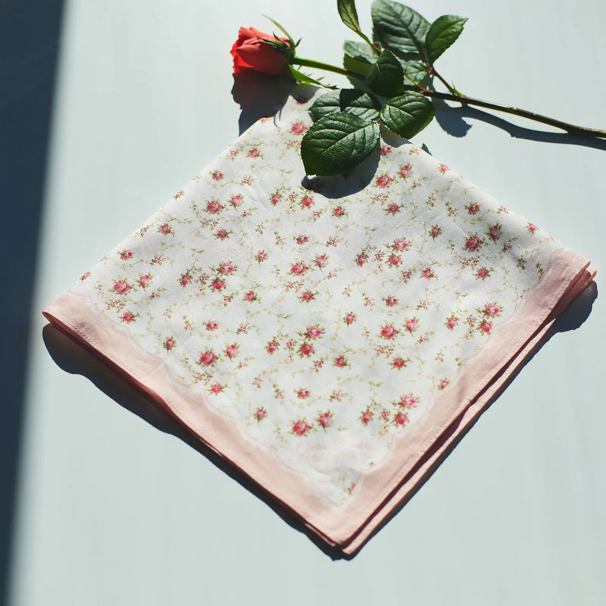 Hobonichi Techo Classic Fabrics Petite Roses Cotton Handkerchief