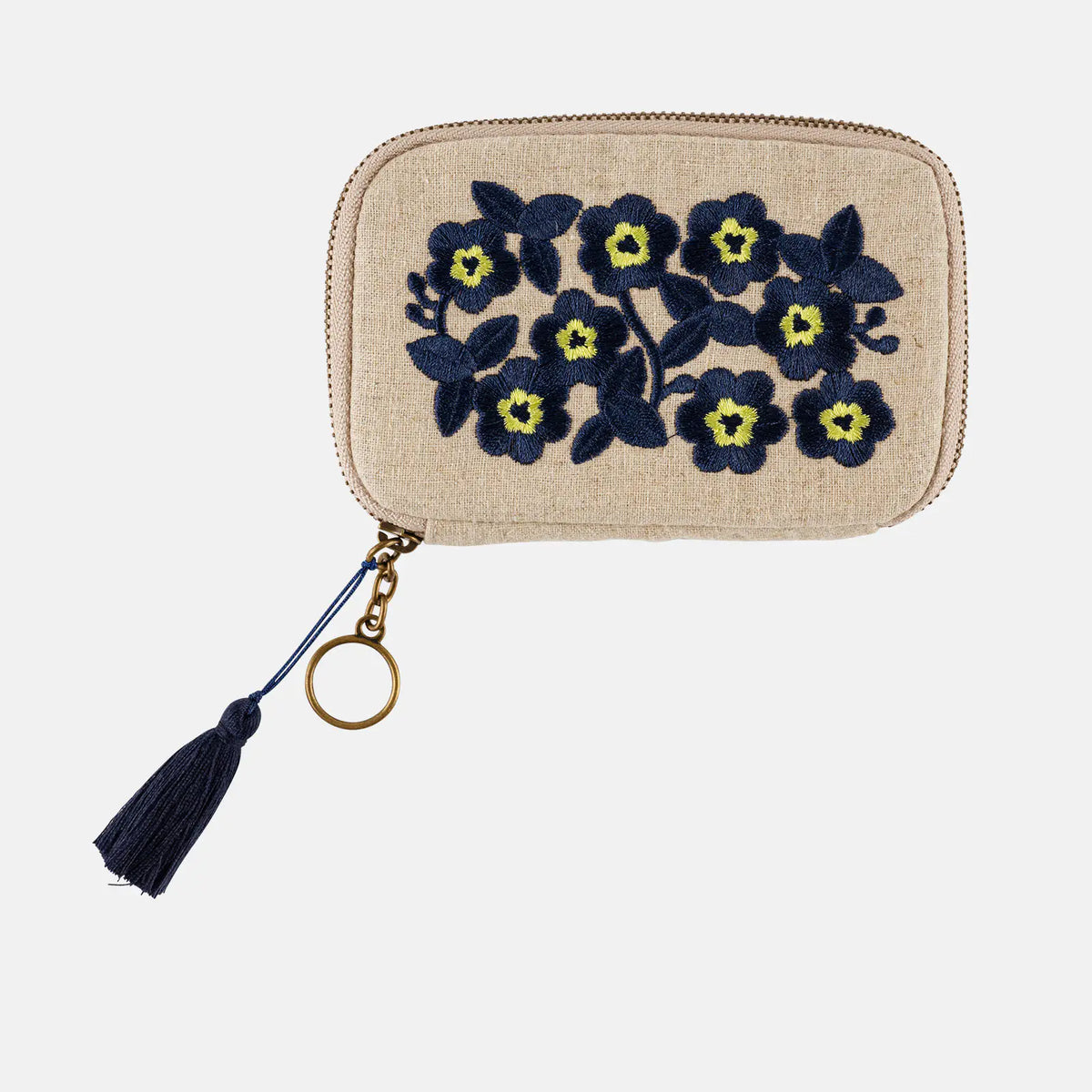 Hobonichi Drawer Pouch Pocket – Ukrainian Flowers Embroidered Linen Mini Pouch