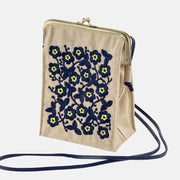 Hobonichi Drawer Pouch Gamaguchi Burabura – Ukrainian Flowers Linen Shoulder Pouch