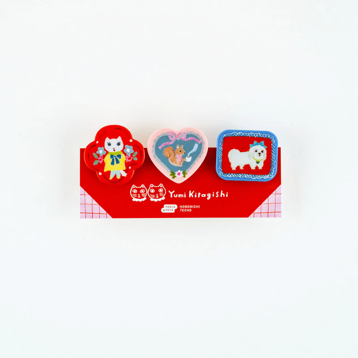 Hobonichi Yumi Kitagishi Shiro Neko Acrylic Clip Set 3 Pieces