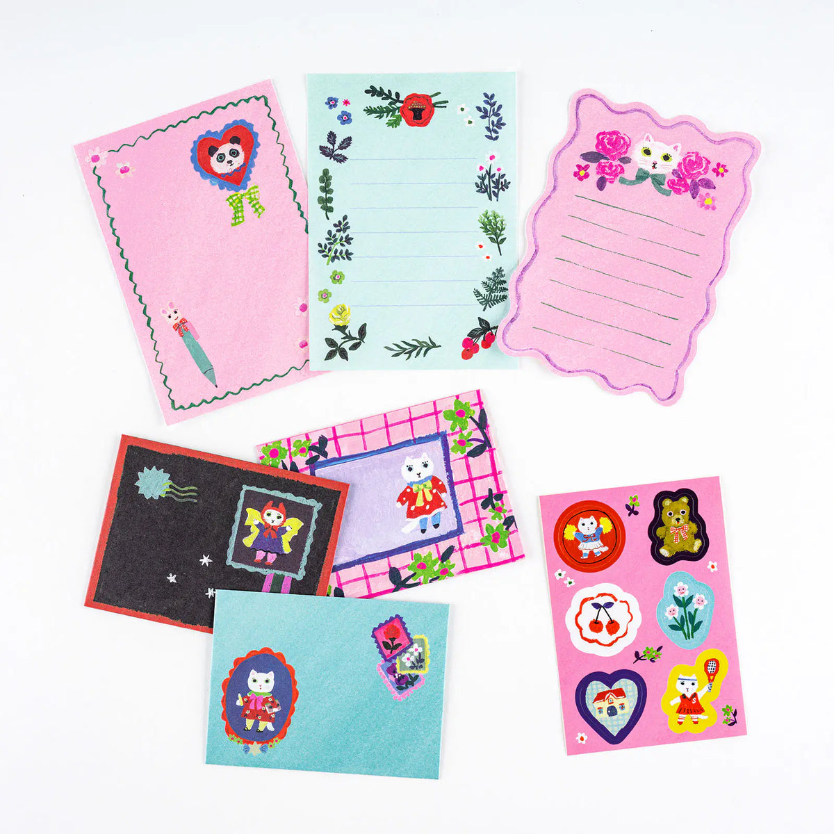 Hobonichi Yumi Kitagishi White Cat Mini Letter Set