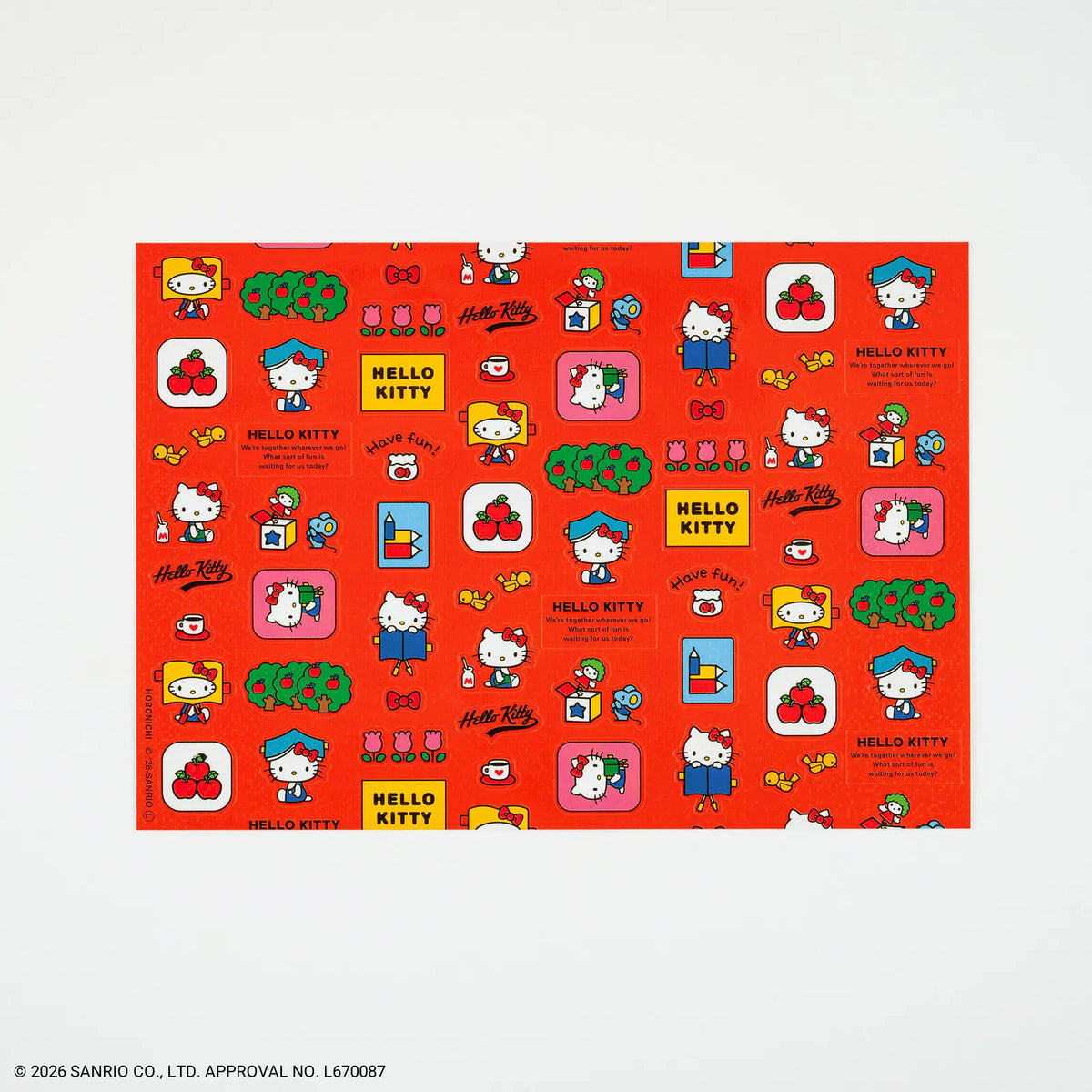Hobonichi Techo 2027 Hello Kitty “Friends with the Planner” Sticker Sheet
