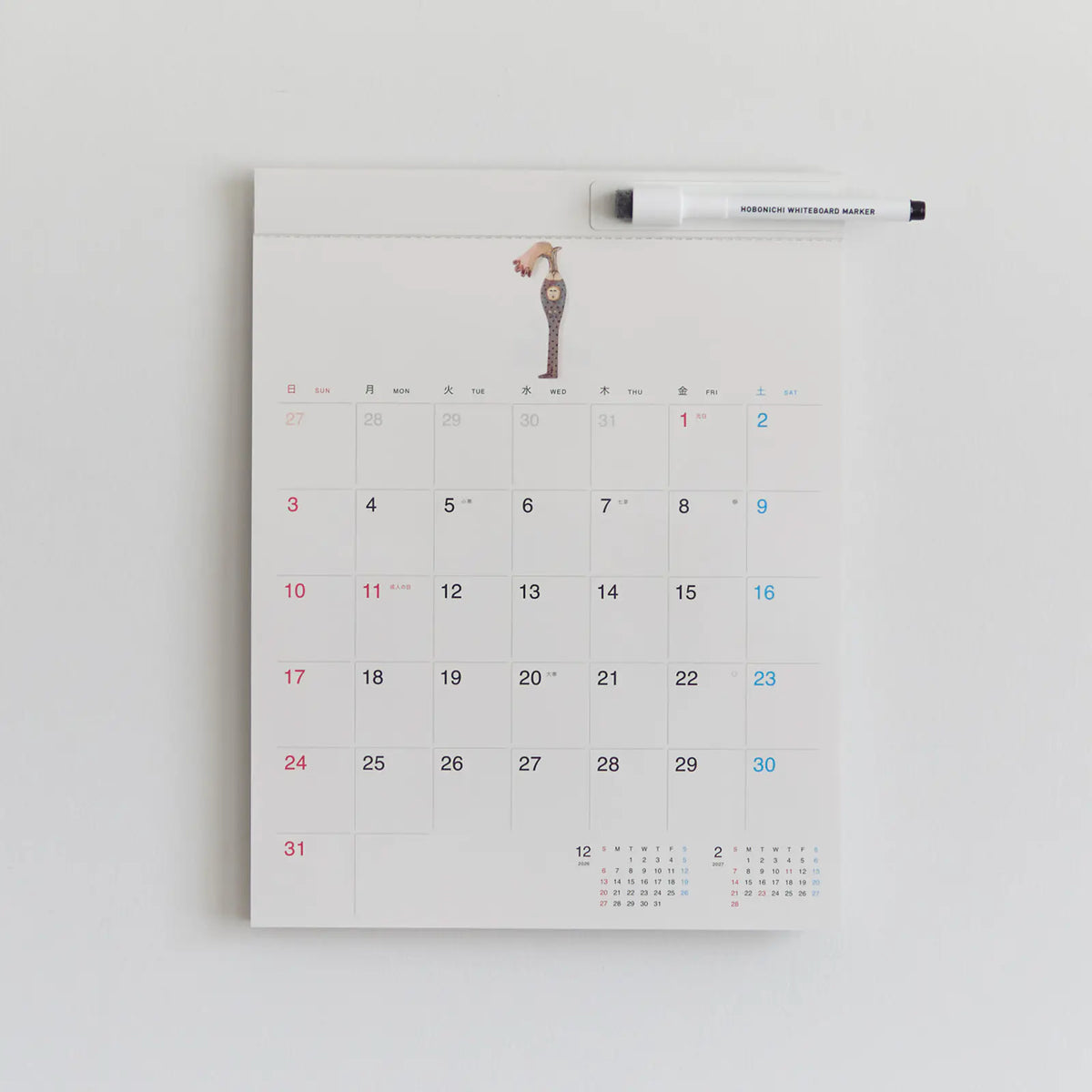 Hobonichi Whiteboard Calendar 2027 Medium