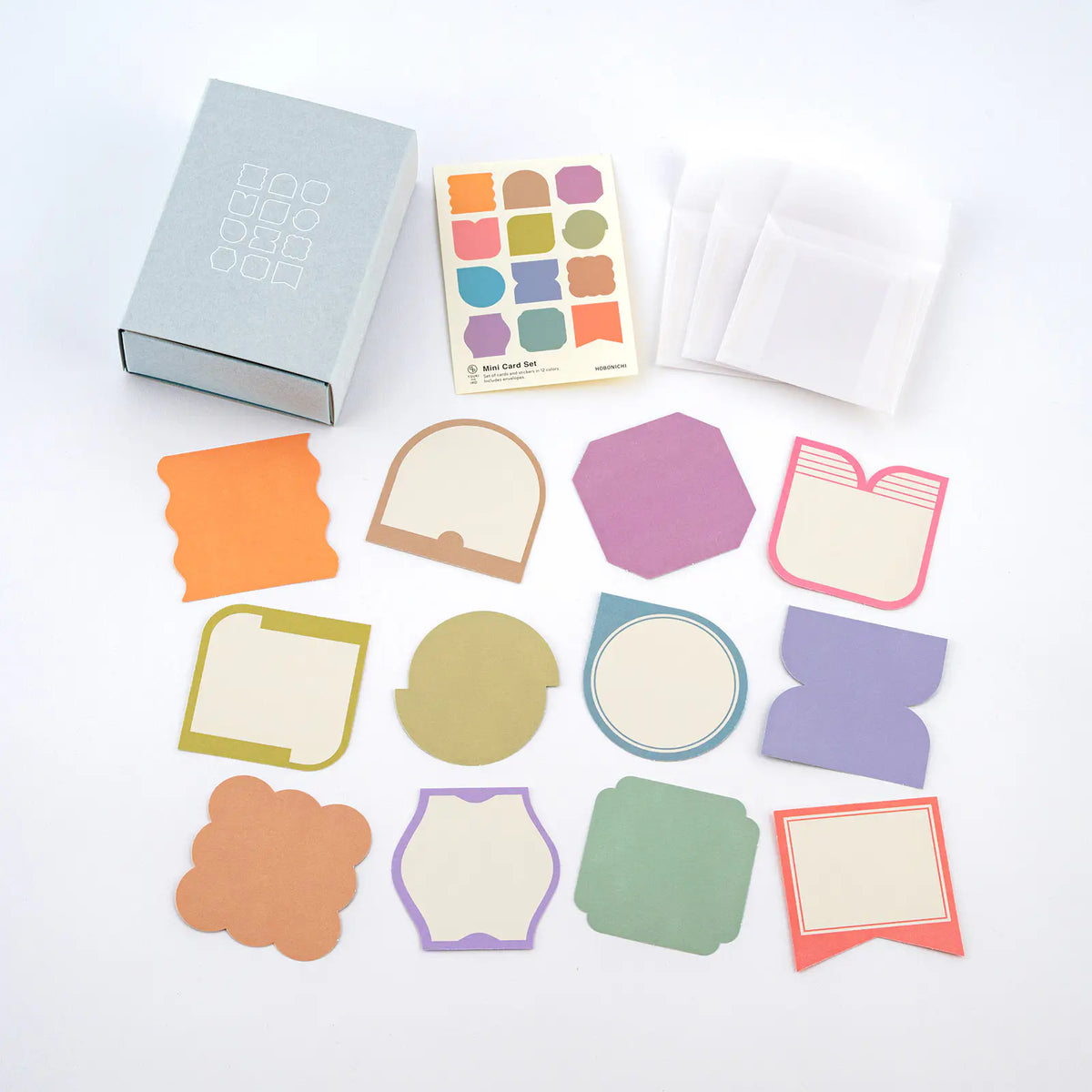 Hobonichi Techo TSUKI no IRO Mini Card Set 12 Designs with Envelopes