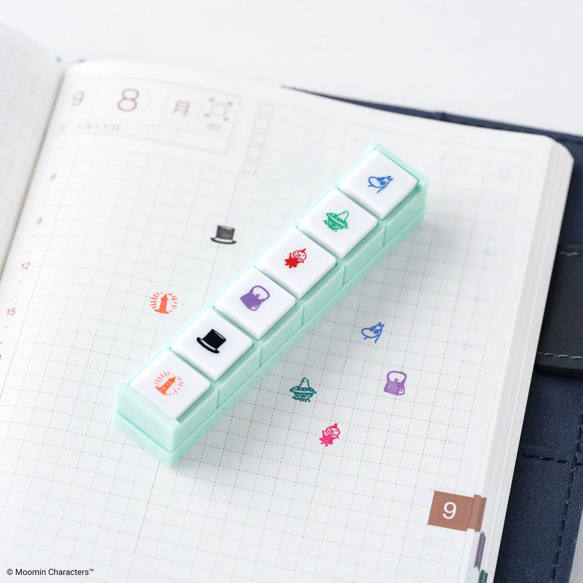 Hobonichi Moomin Pochitto6 Mini Pre-Inked Stamps 6 Icons