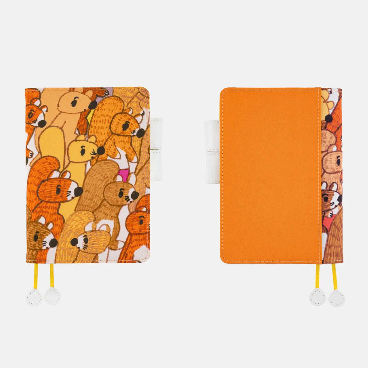 Hobonichi Techo A6 100%ORANGE Squirrels in a Row Planner Cover 2027
