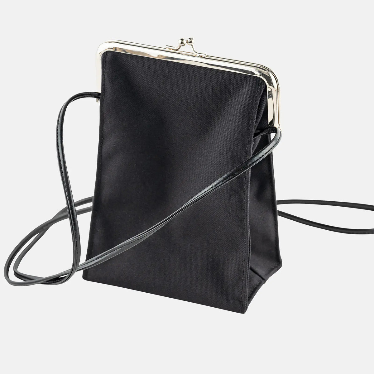 Hobonichi Drawer Pouch Gamaguchi Burabura – Black Cotton Shoulder Pouch
