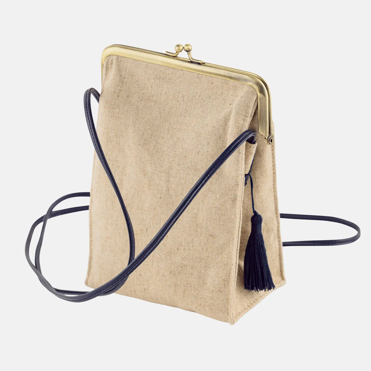 Hobonichi Drawer Pouch Gamaguchi Burabura – Ukrainian Flowers Linen Shoulder Pouch