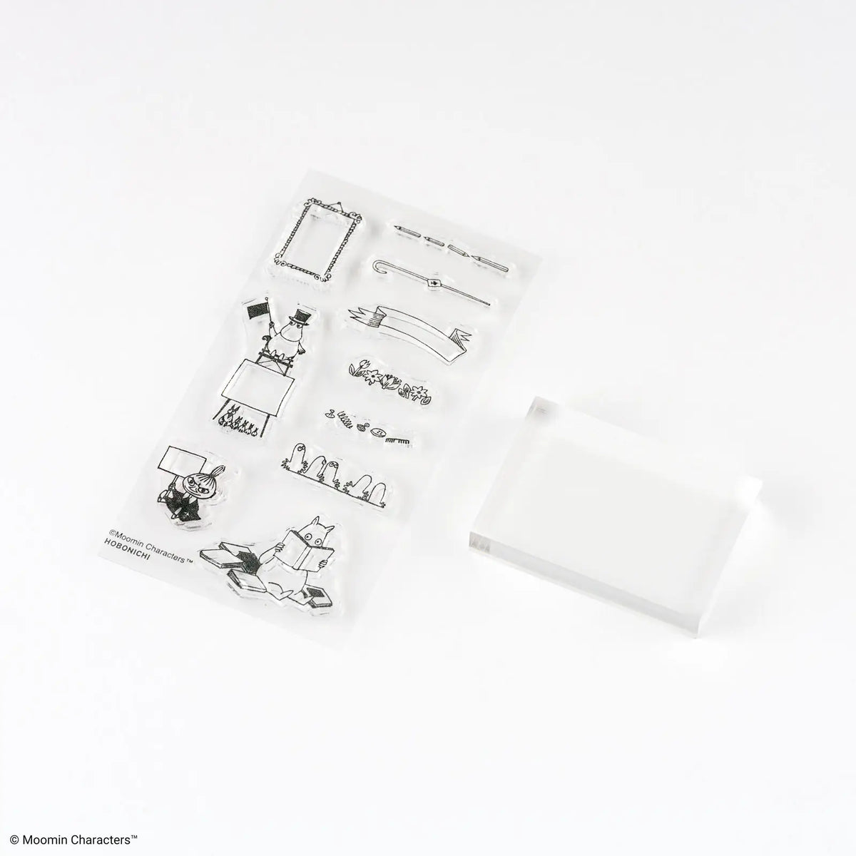 Hobonichi Moomin Clear Stamps Frame Set Acrylic Base