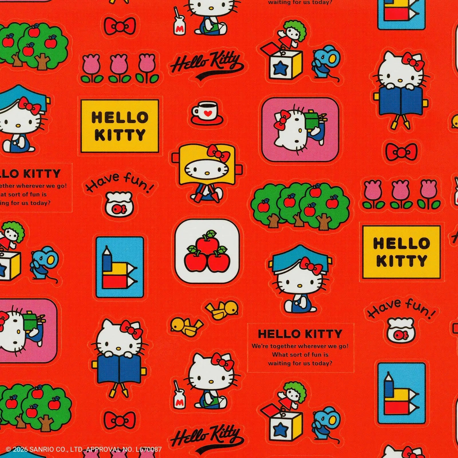 Hobonichi Techo 2027 Hello Kitty “Friends with the Planner” Sticker Sheet