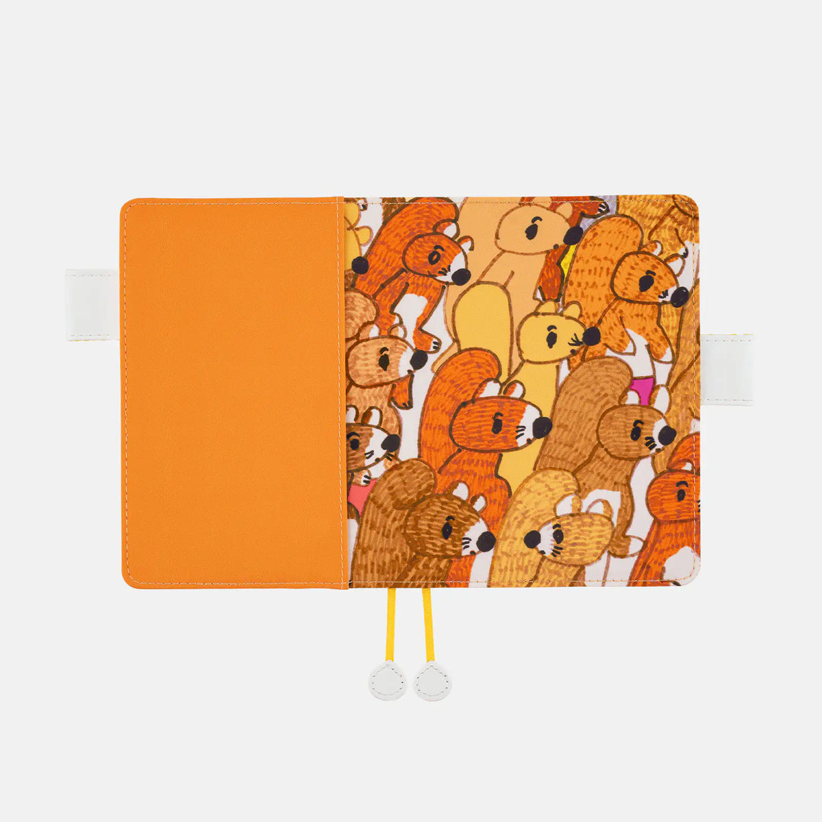 Hobonichi Techo A6 100%ORANGE Squirrels in a Row Planner Cover 2027