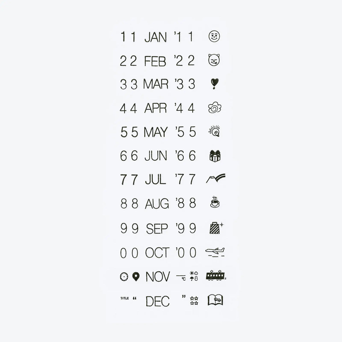 Hobonichi collect & collage Rotary Stamp Daily Memory Log Date Icons