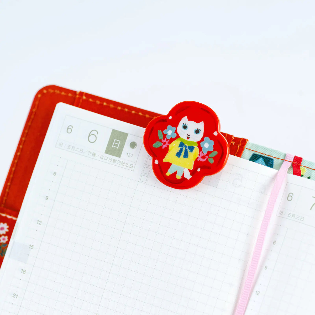 Hobonichi Yumi Kitagishi Shiro Neko Acrylic Clip Set 3 Pieces