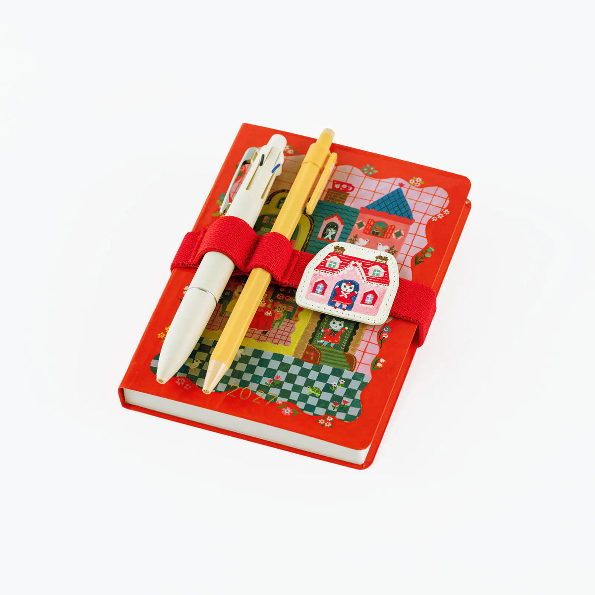 Hobonichi Yumi Kitagishi Shiro Neko Charm Book Band with Pen Holder
