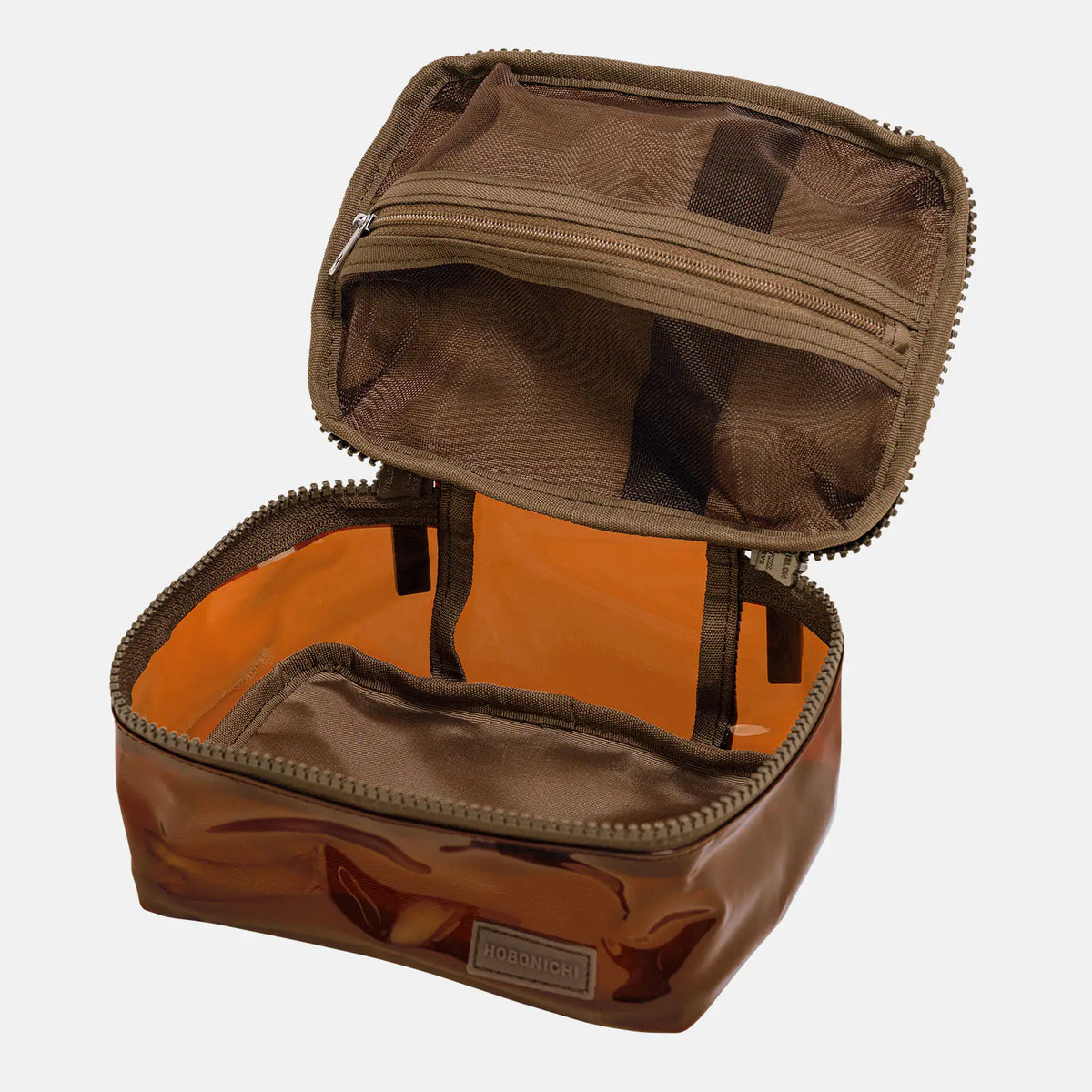 Hobonichi Drawer Pouch Container – Transparent Brown PVC Organizer Pouch