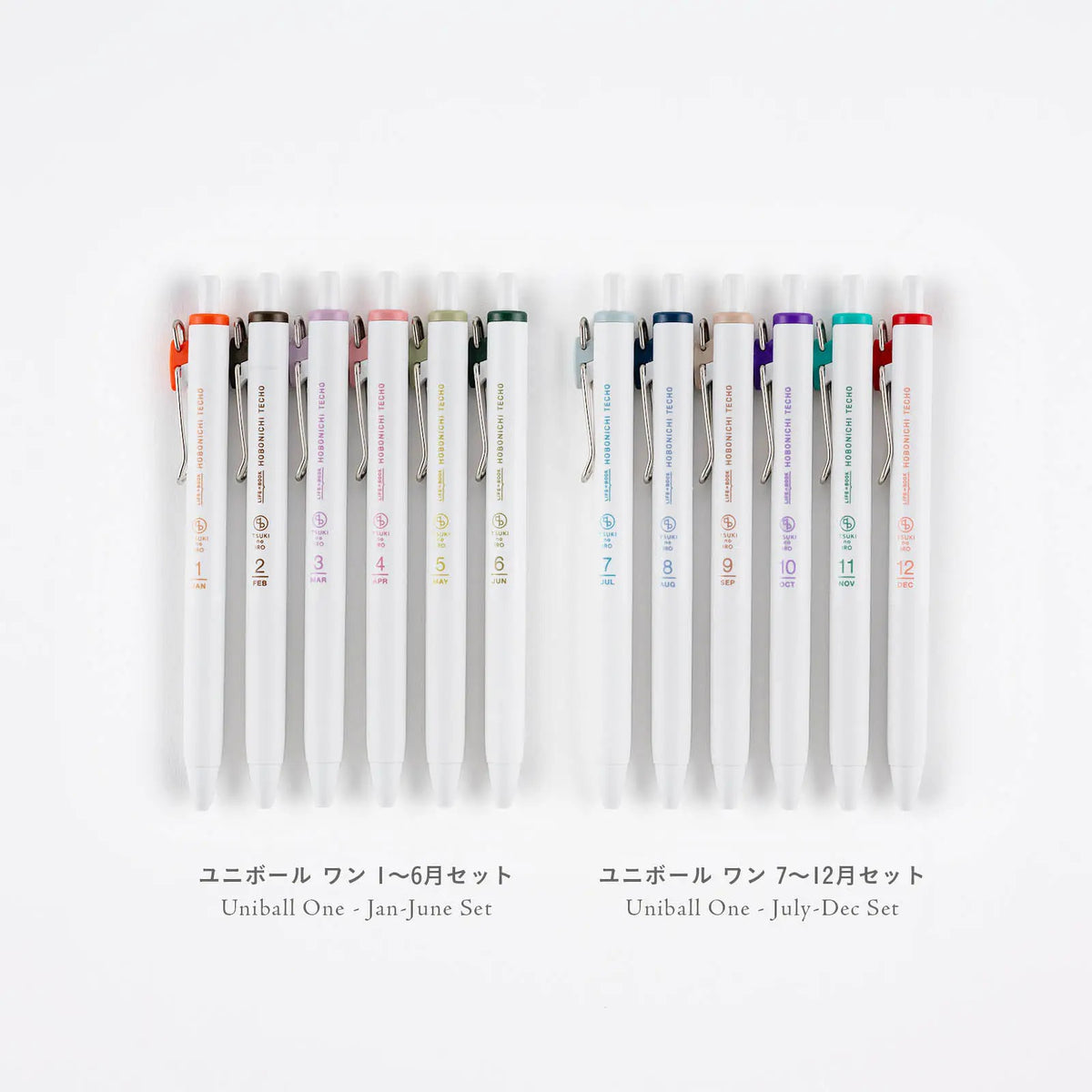 Hobonichi TSUKI no IRO Uni-ball One 0.38mm 6 Pen Set with Case