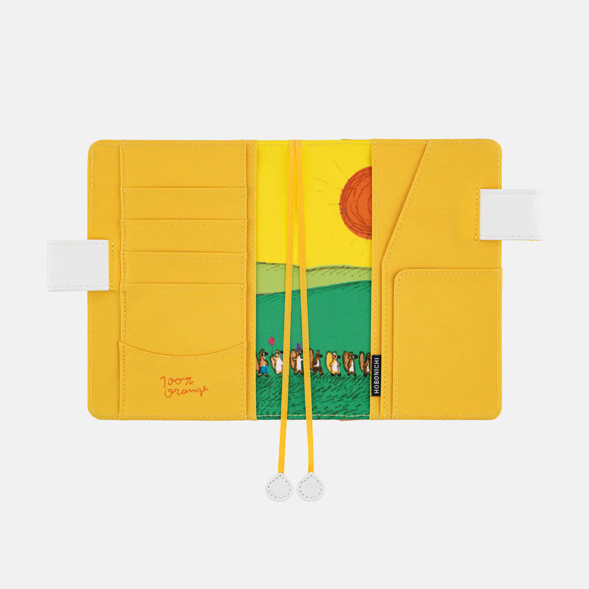 Hobonichi Techo A6 100%ORANGE Squirrels in a Row Planner Cover 2027