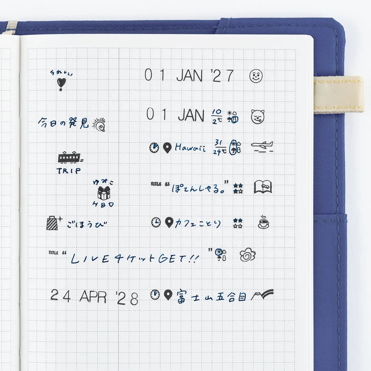 Hobonichi collect & collage Rotary Stamp Daily Memory Log Date Icons