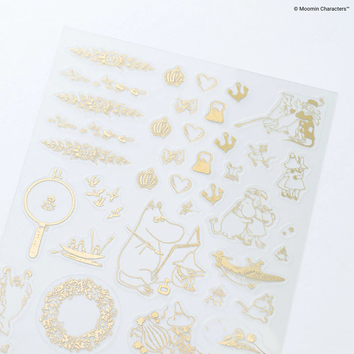 Hobonichi Moomin Gold Foil Clear Stickers Adventure Record