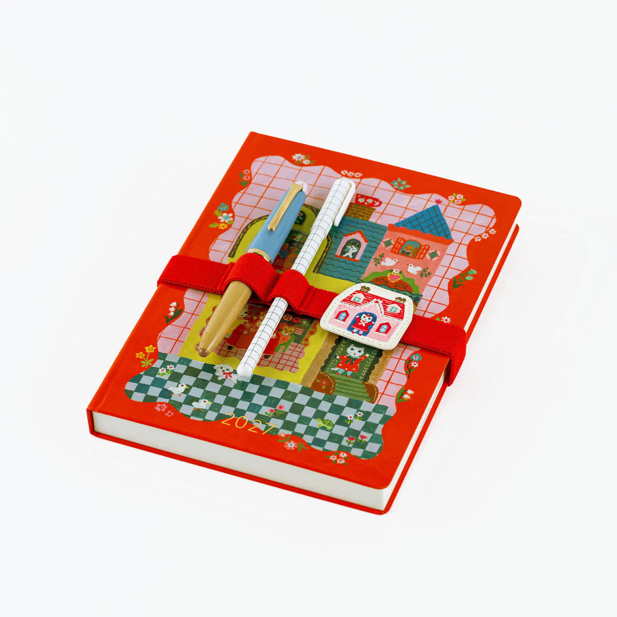 Hobonichi Yumi Kitagishi Shiro Neko Charm Book Band with Pen Holder