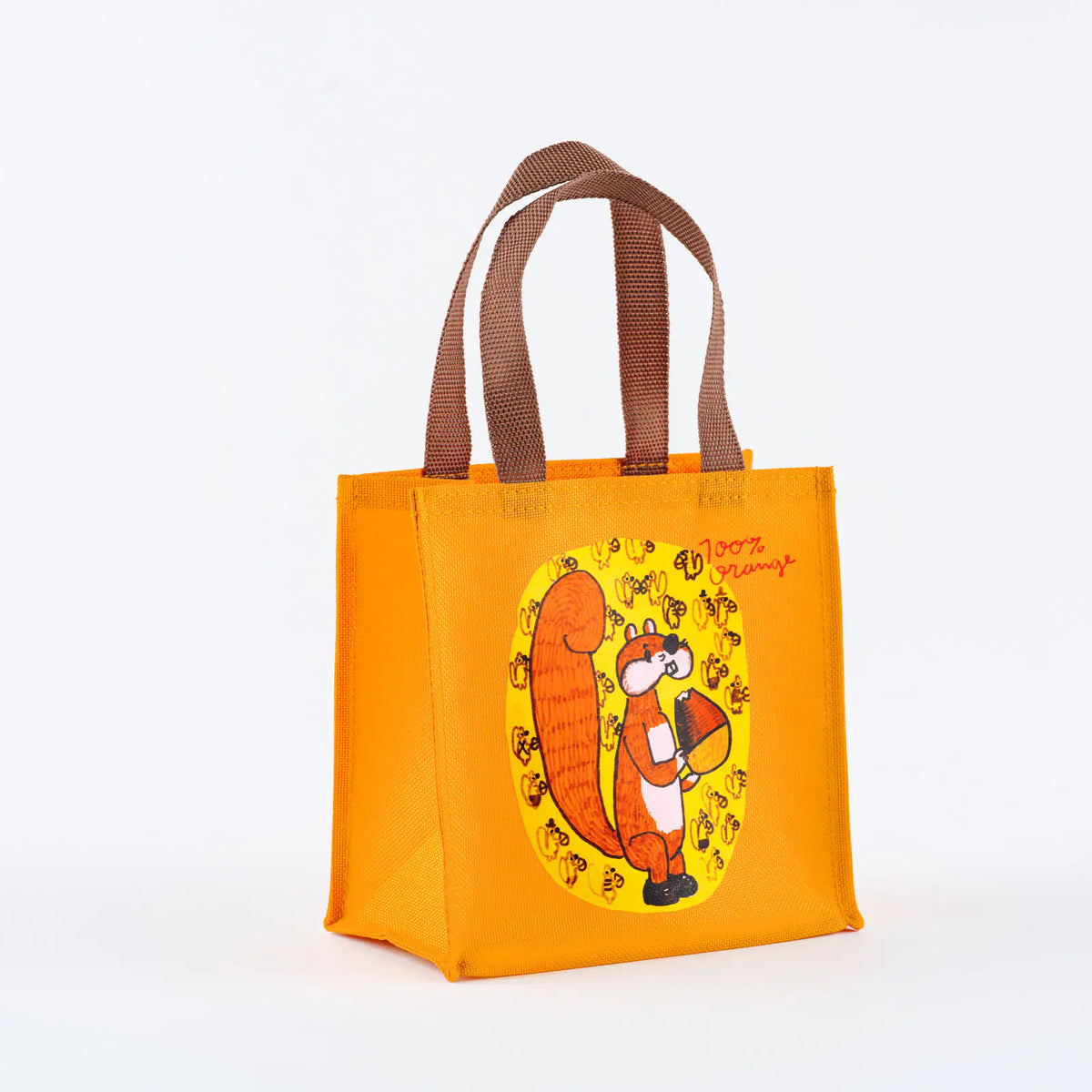 Hobonichi Small Permanent Paper Bag Yumi Kitagishi Shiro Neko 100%ORANGE Donguri