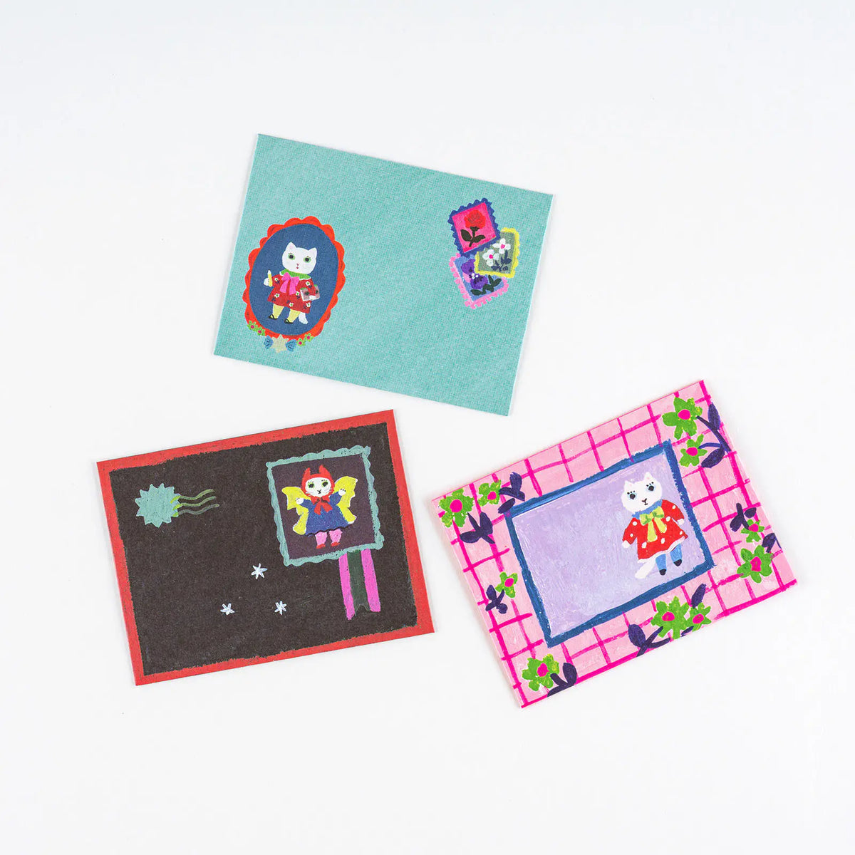 Hobonichi Yumi Kitagishi White Cat Mini Letter Set