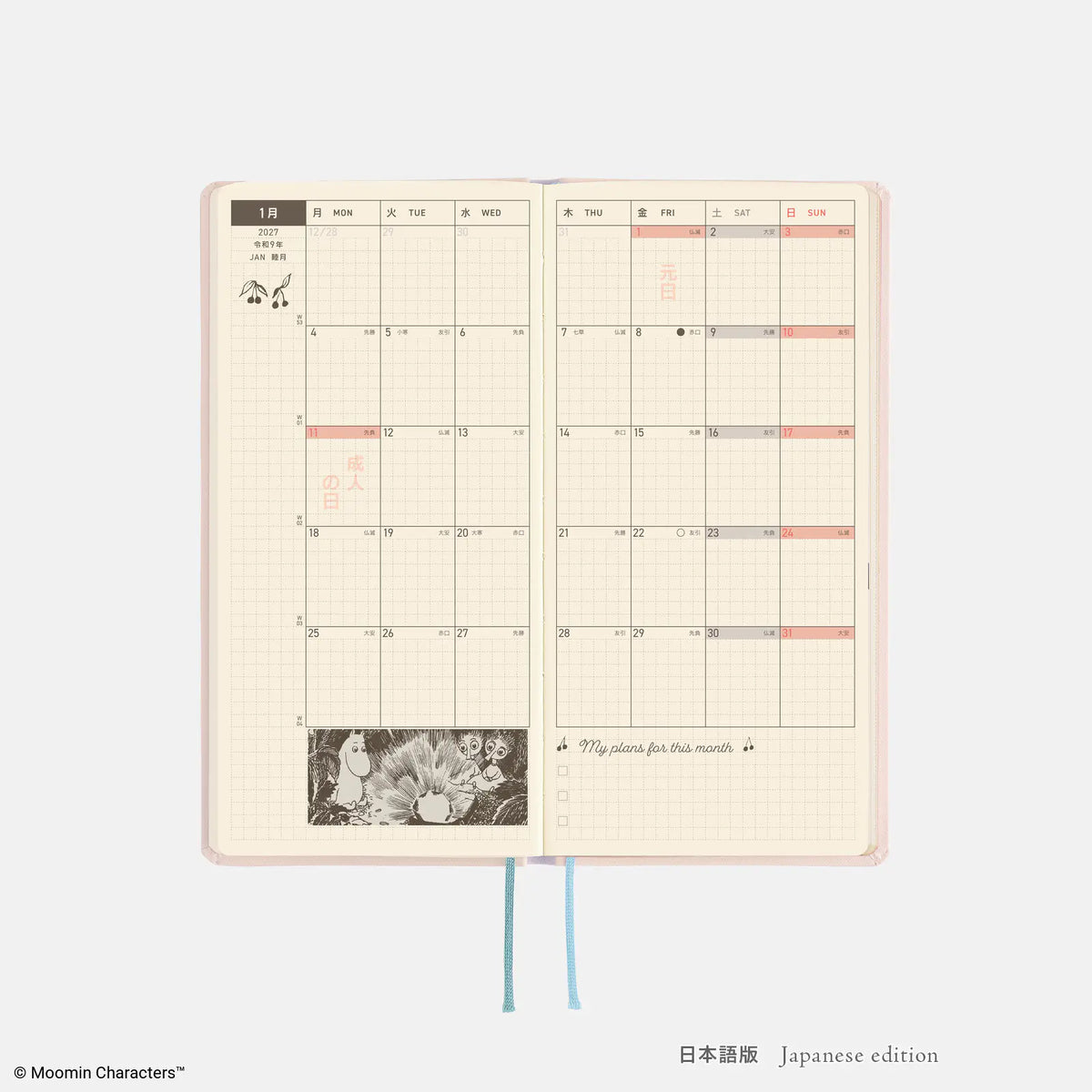 Hobonichi Techo Weeks 2027 Moomin “Around the Table” Weekly Planner