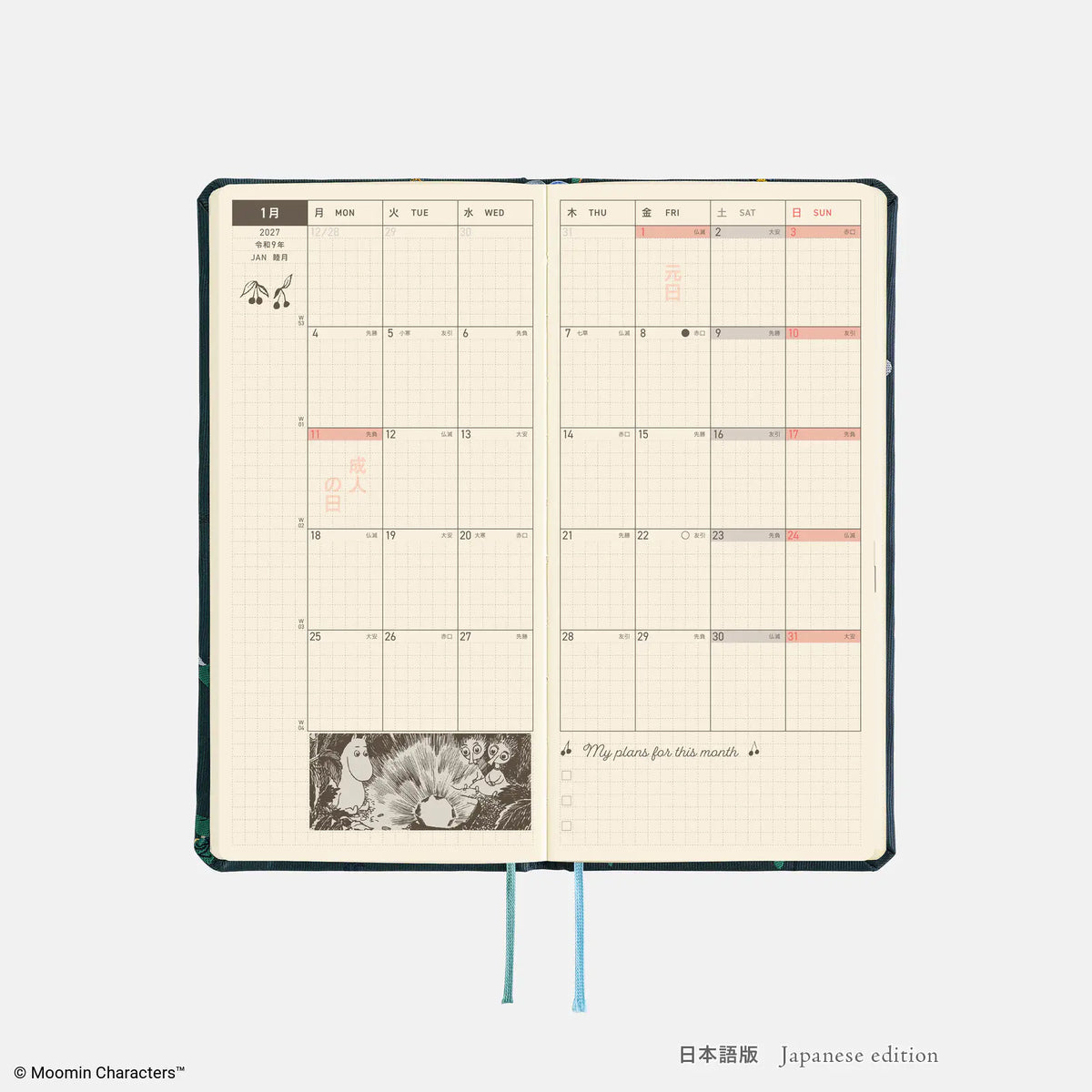 Hobonichi Techo Weeks 2027 Moomin “A Day with Snufkin” Weekly Planner