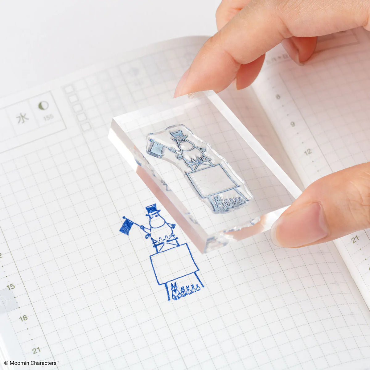 Hobonichi Moomin Clear Stamps Frame Set Acrylic Base