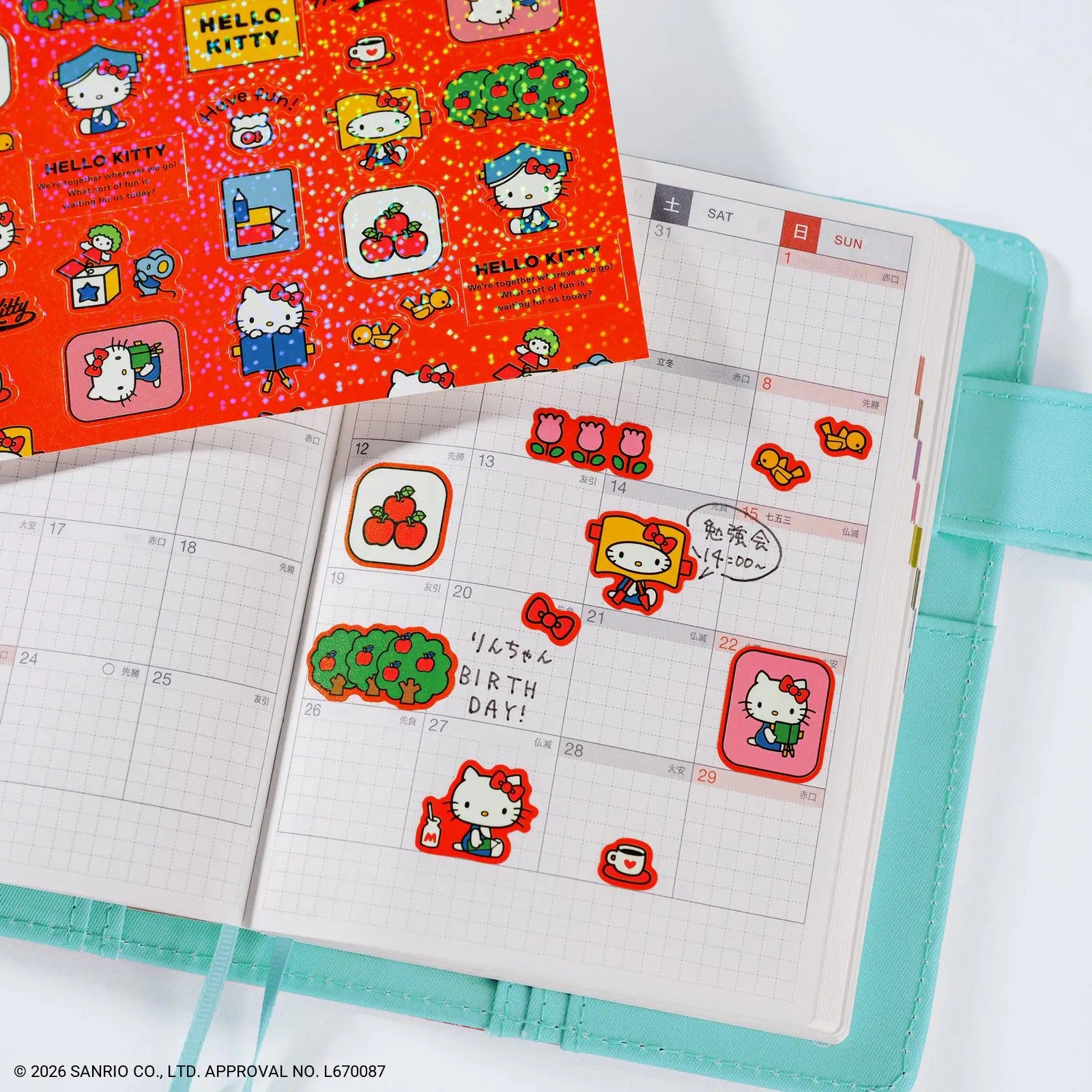 Hobonichi Techo 2027 Hello Kitty “Friends with the Planner” Sticker Sheet