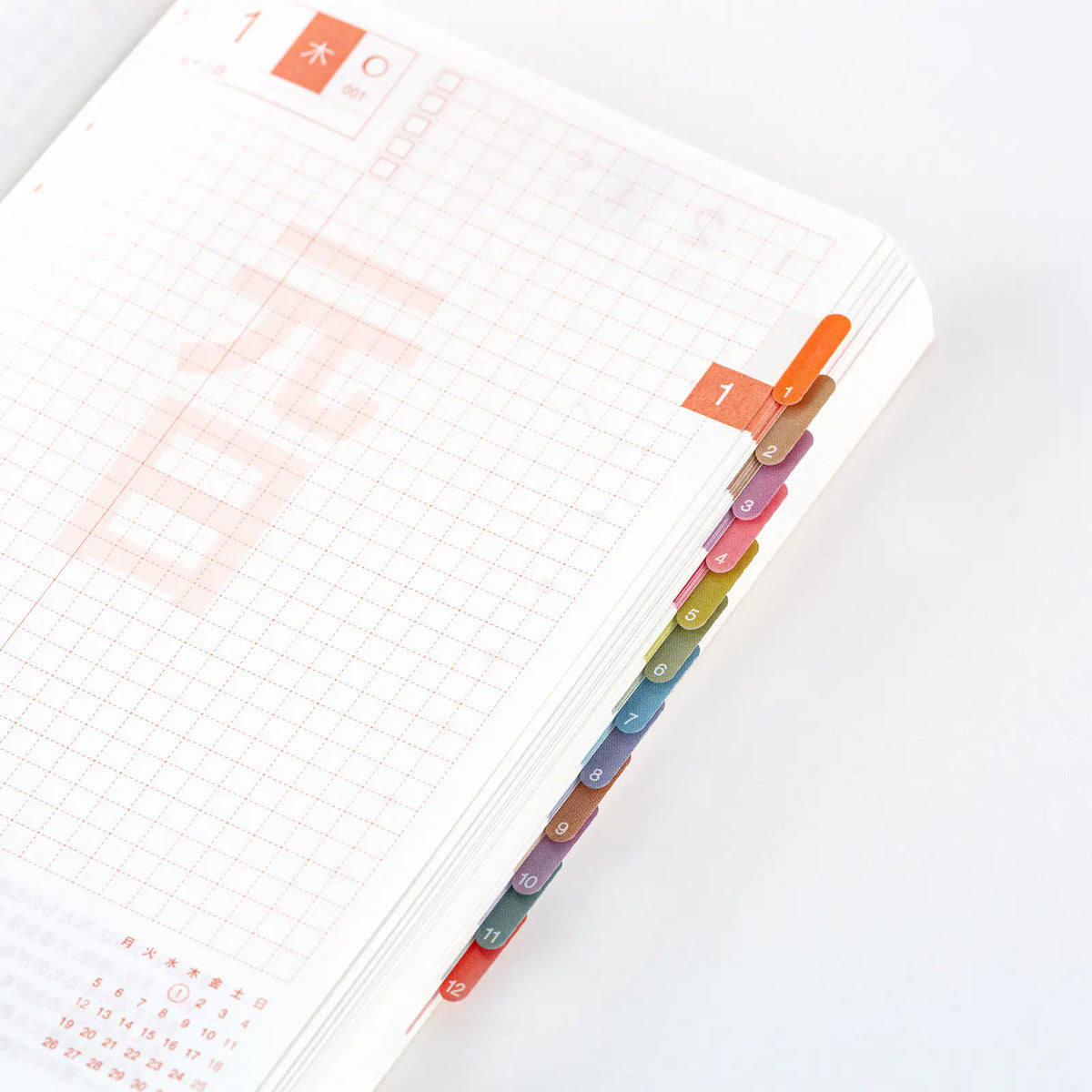 Hobonichi Techo TSUKI no IRO Index Stickers Planner Tabs 12 Months PET
