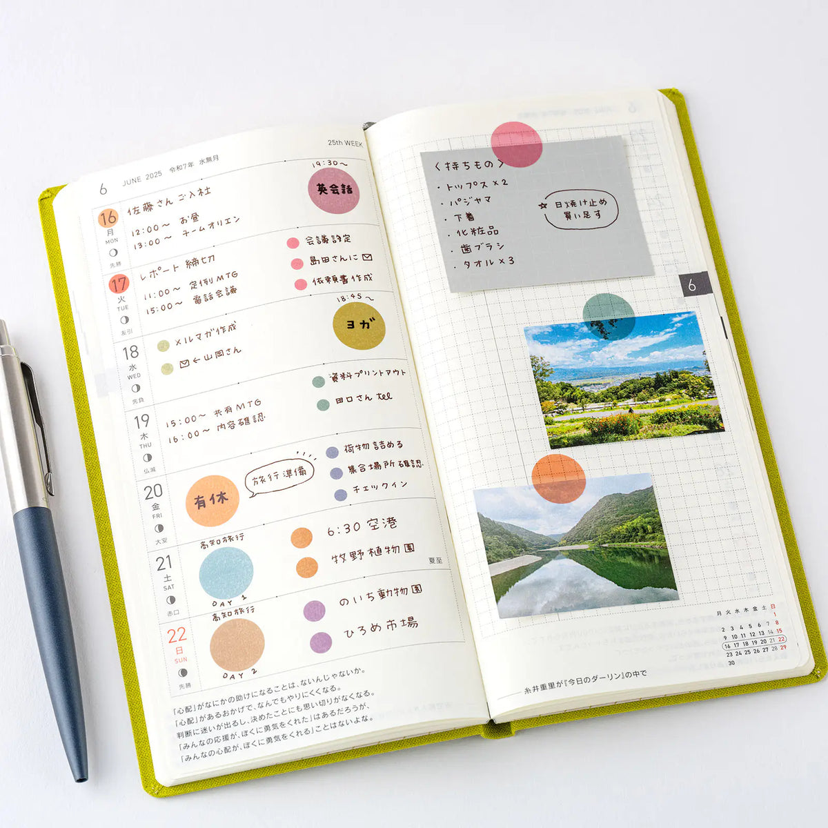 Hobonichi Techo TSUKI no IRO See-Through Round Stickers PET 12 Colors