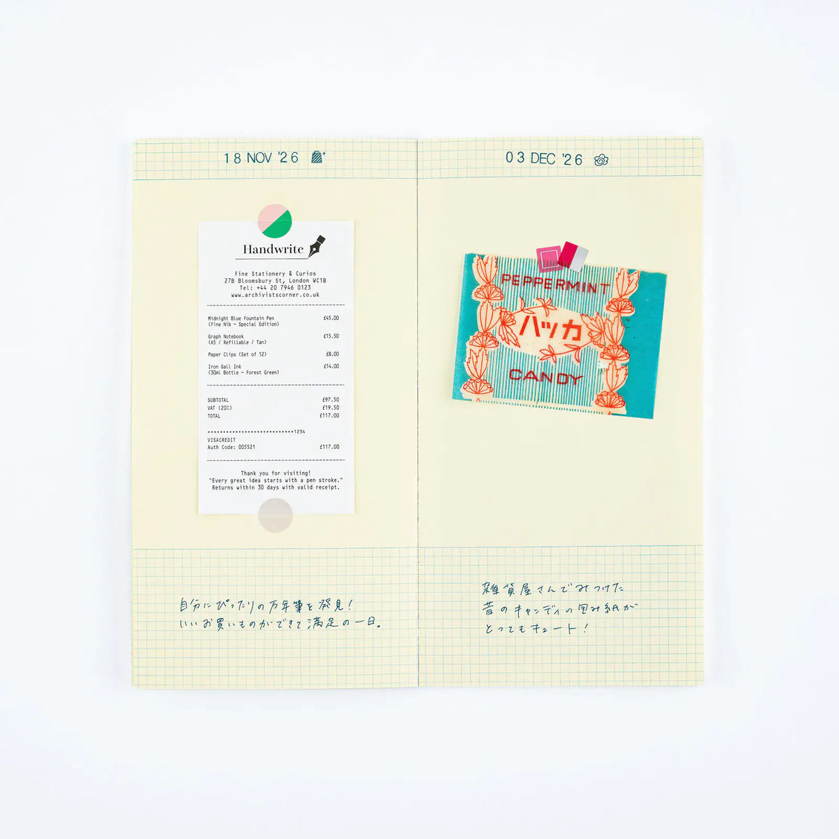 Hobonichi collect & collage Decorative Stickers DECO Masking Film 2 Sheets