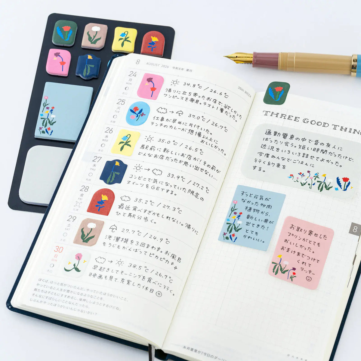 Hobonichi Yoshiro Watanabe Petit Bloom Sticky Notes