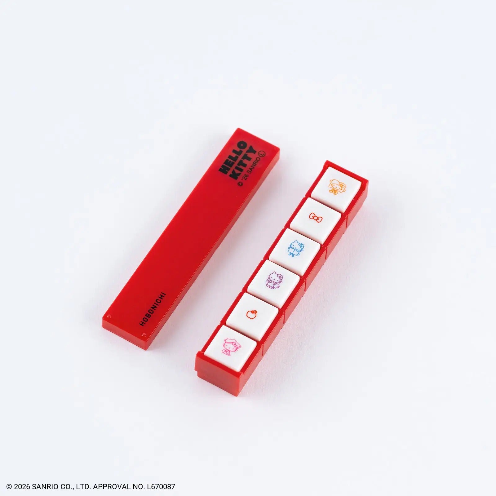 Hobonichi Techo 2027 Hello Kitty Pochitto6 6-Design Self-Inking Stamp Set