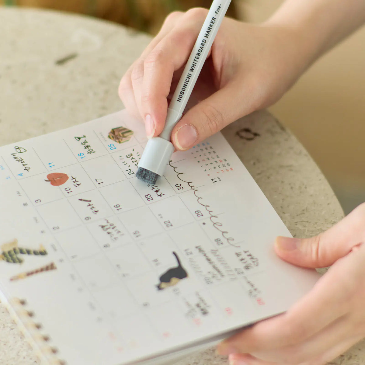 Hobonichi Whiteboard Calendar 2027 with File Pocket and Message Board
