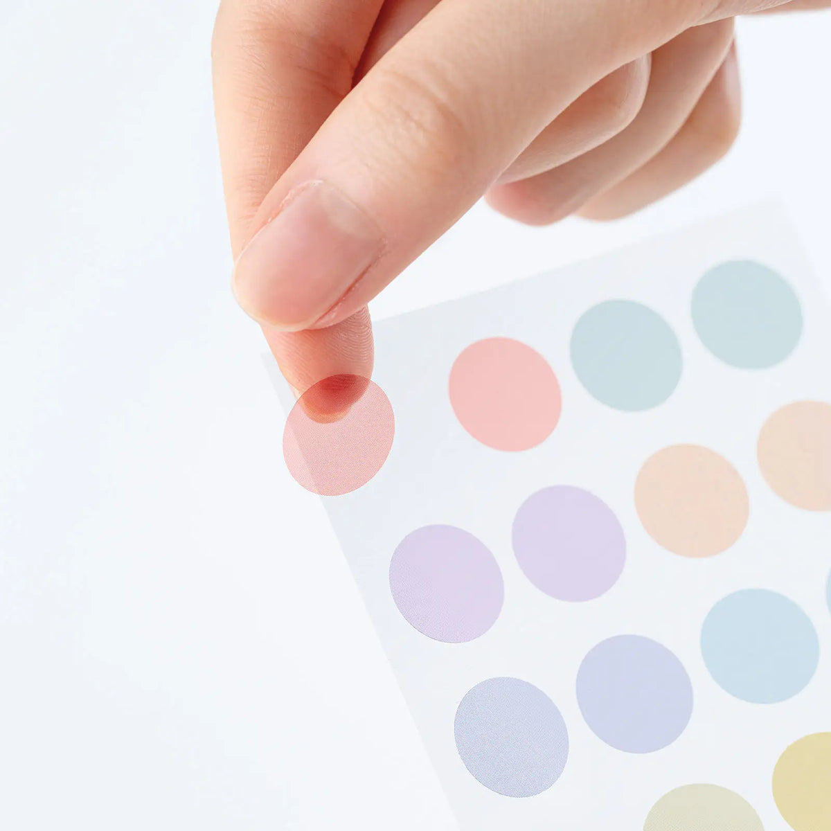 Hobonichi Techo TSUKI no IRO See-Through Round Stickers PET 12 Colors