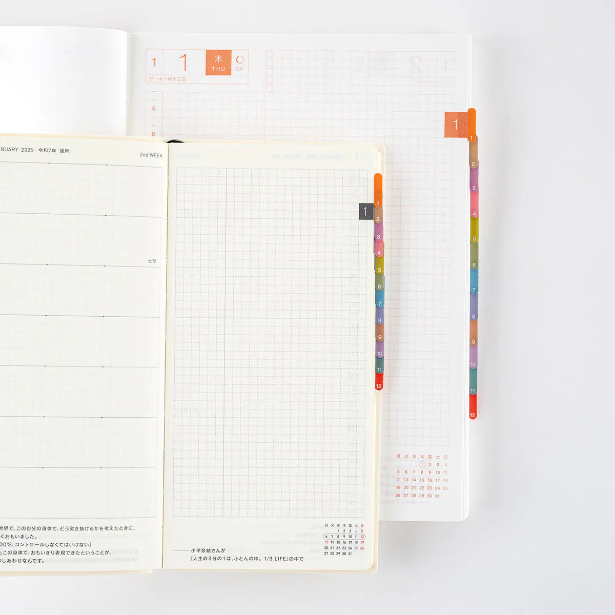 Hobonichi Techo TSUKI no IRO Index Stickers Planner Tabs 12 Months PET