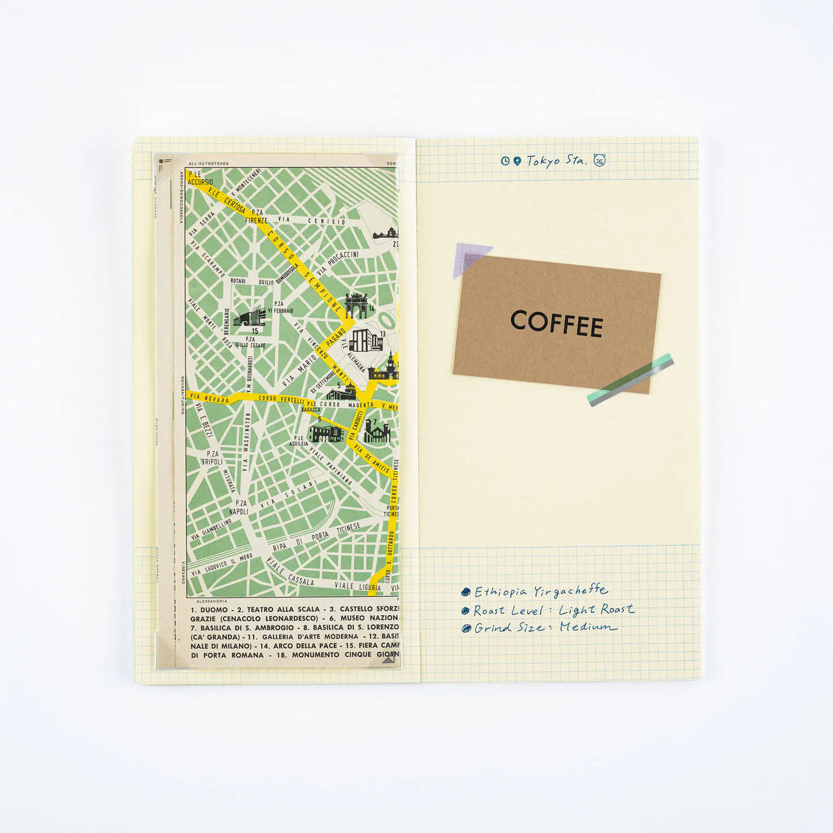 Hobonichi collect & collage Scrapbook Notebook 48 Pages 3.7mm Grid