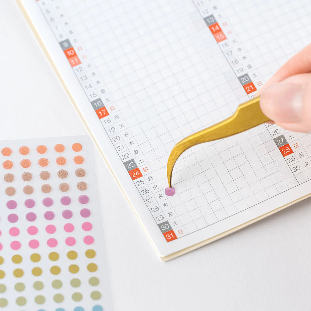 Hobonichi Techo TSUKI no IRO See-Through Round Stickers PET 12 Colors