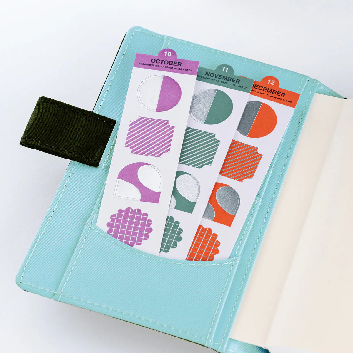 Hobonichi Techo TSUKI no IRO Bookmark Foil Stickers 12 Sheets Silver Foil