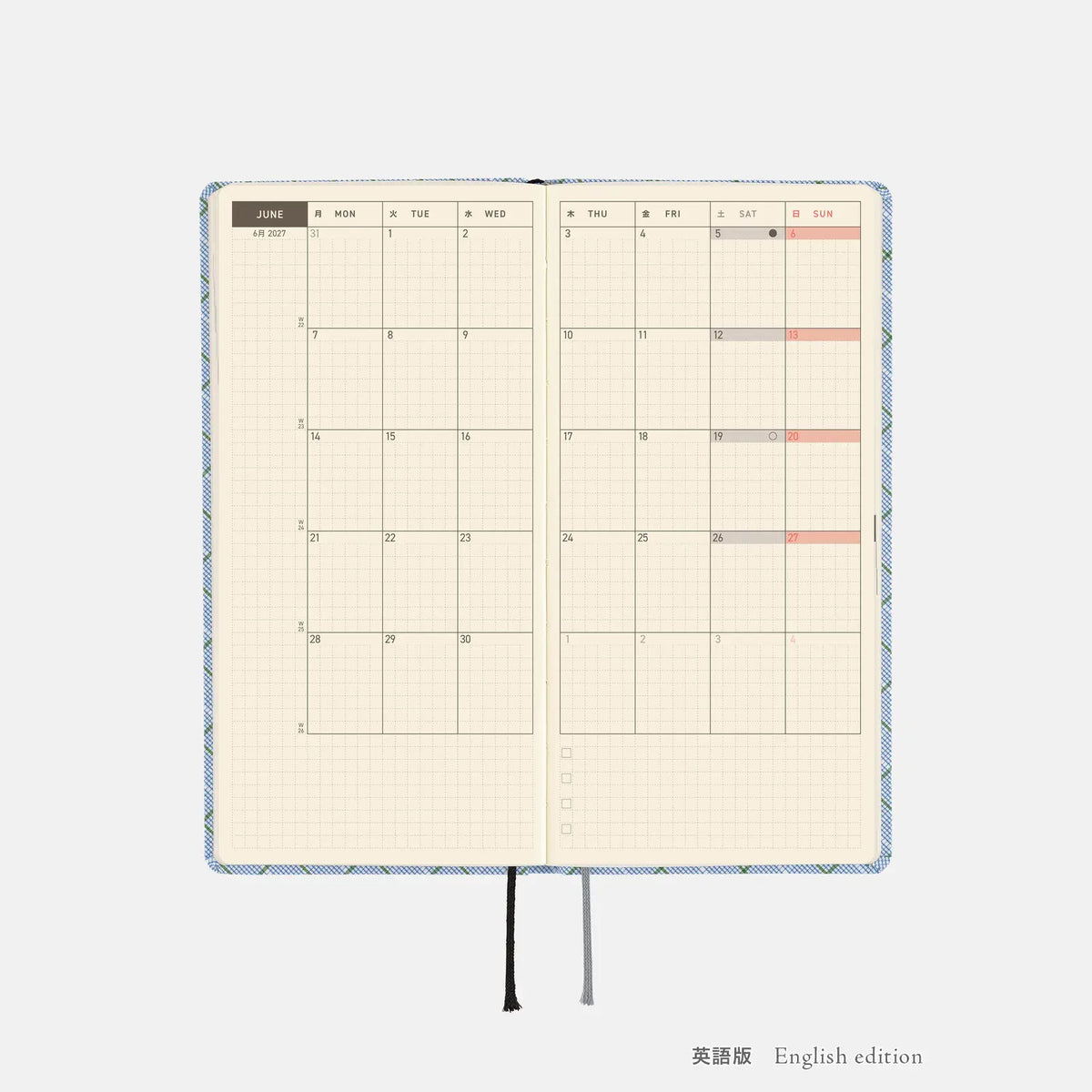 Hobonichi Techo Weeks 2027 Graph Check Planner