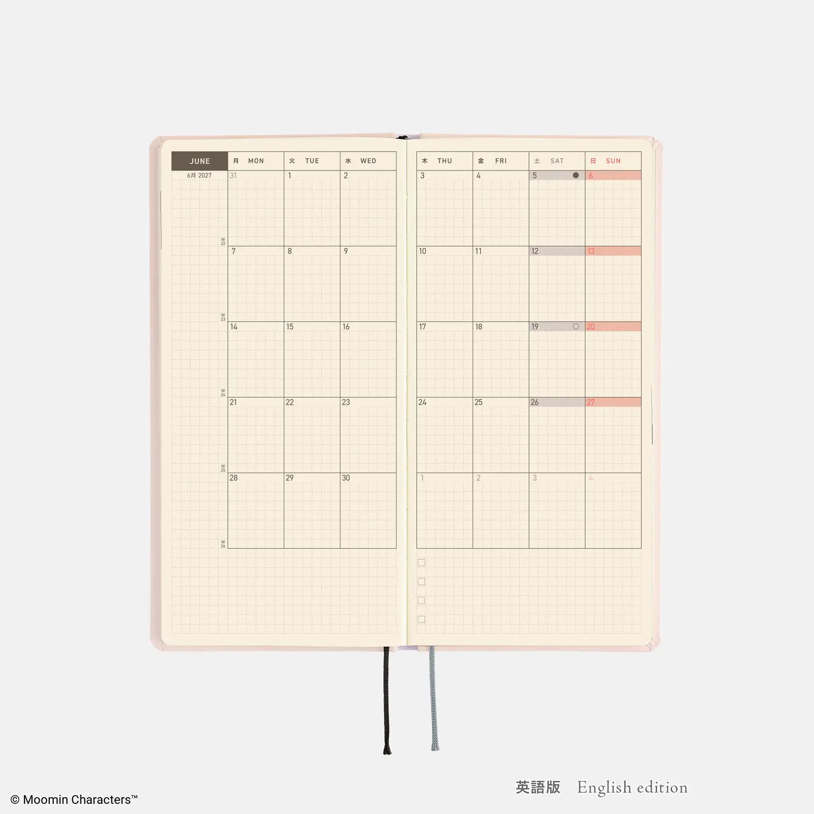 Hobonichi Techo Weeks 2027 Moomin “Around the Table” Weekly Planner