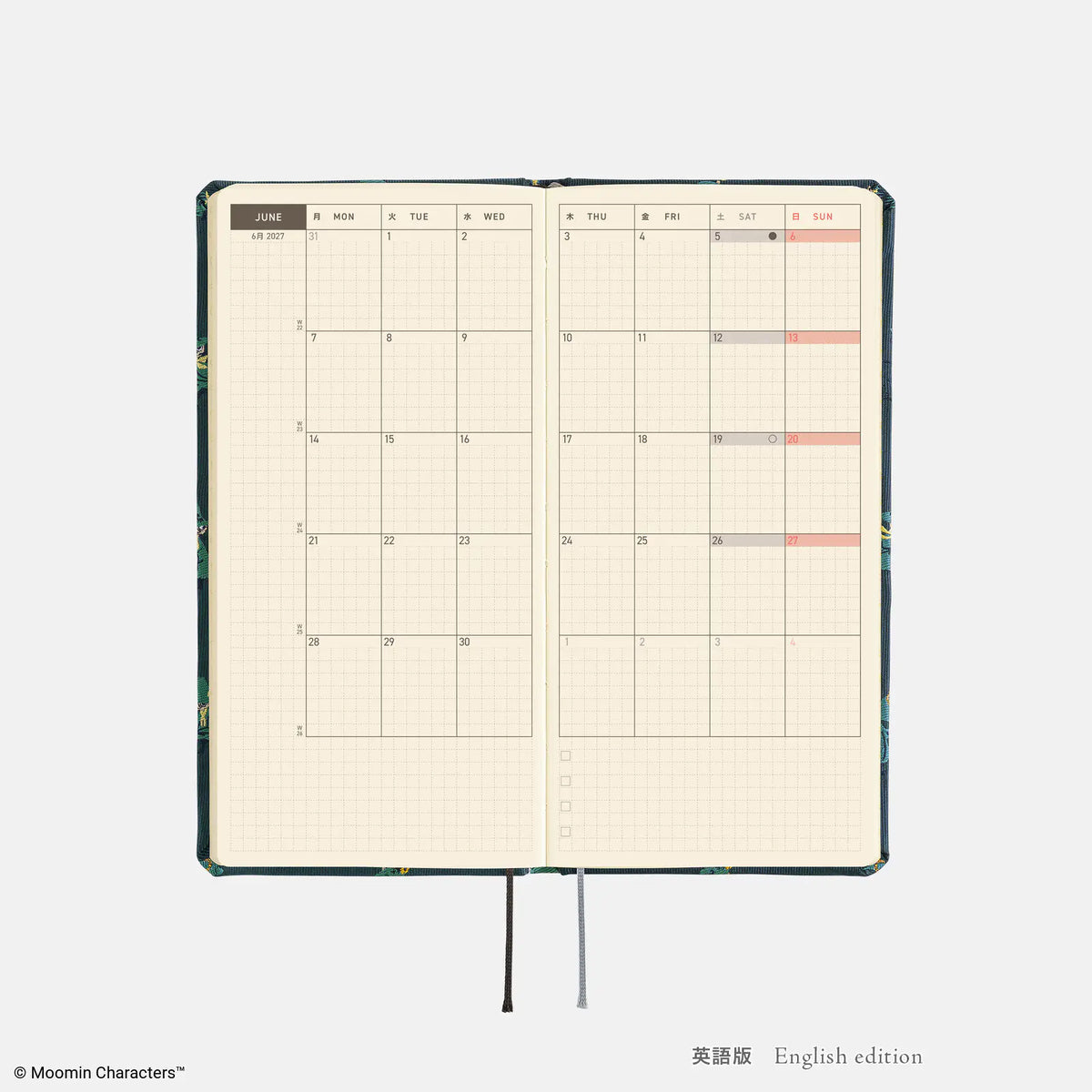 Hobonichi Techo Weeks 2027 Moomin “A Day with Snufkin” Weekly Planner