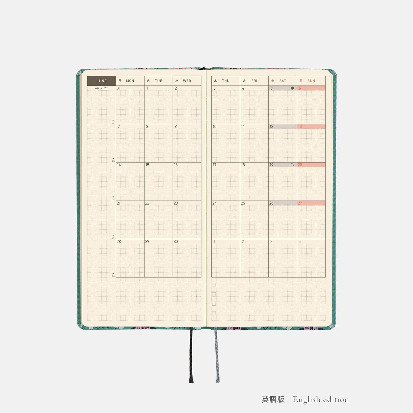 Hobonichi Techo Weeks 2027 White Cat Wallpaper Planner
