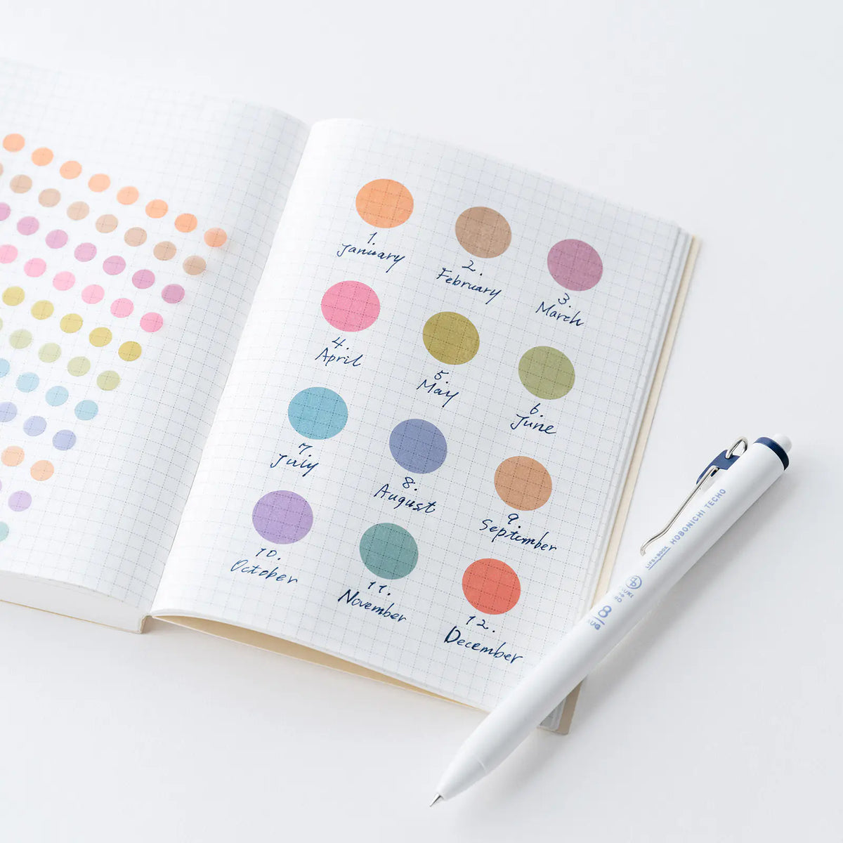 Hobonichi Techo TSUKI no IRO See-Through Round Stickers PET 12 Colors