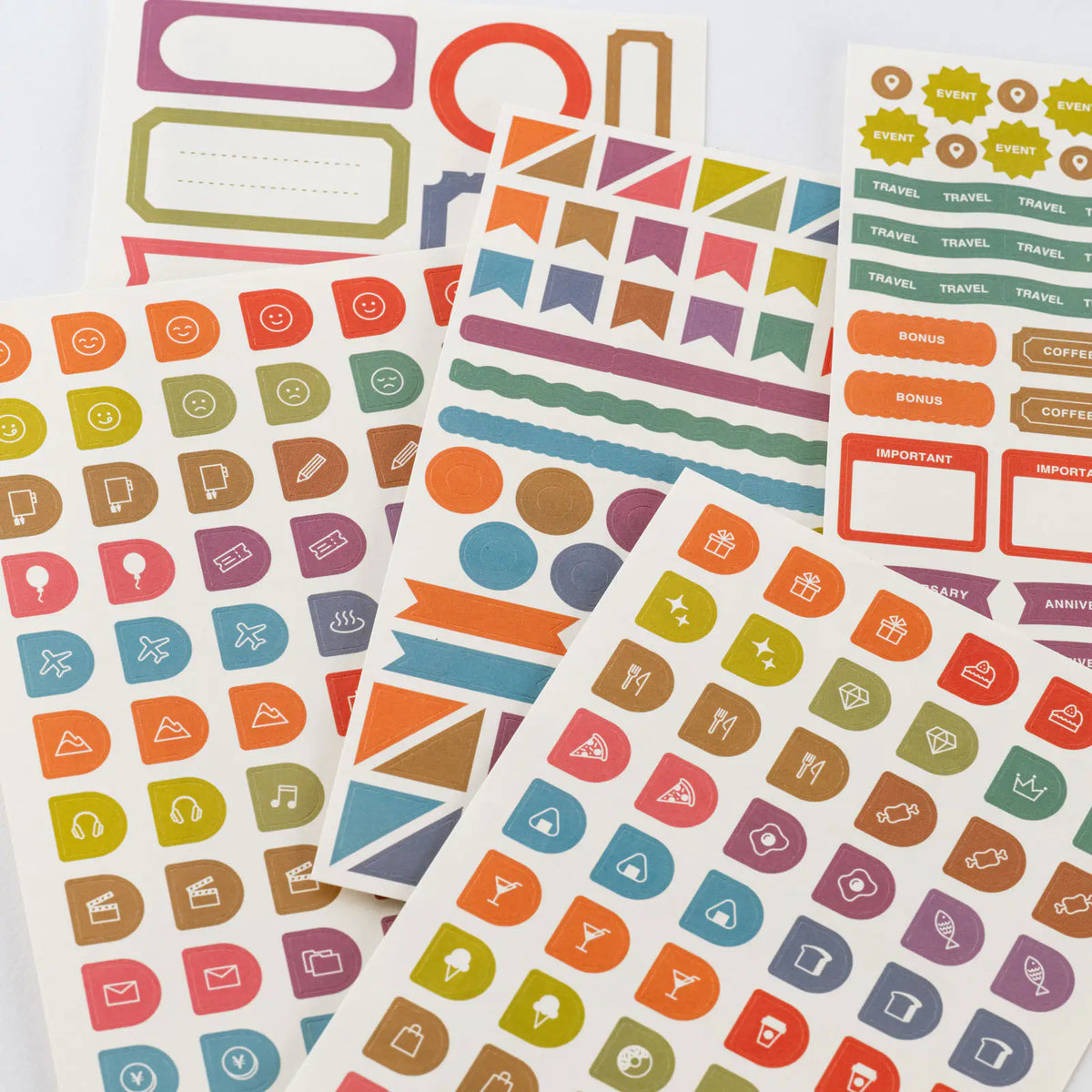 Hobonichi Techo TSUKI no IRO Schedule Sticker Set Planner Stickers 5 Sheets
