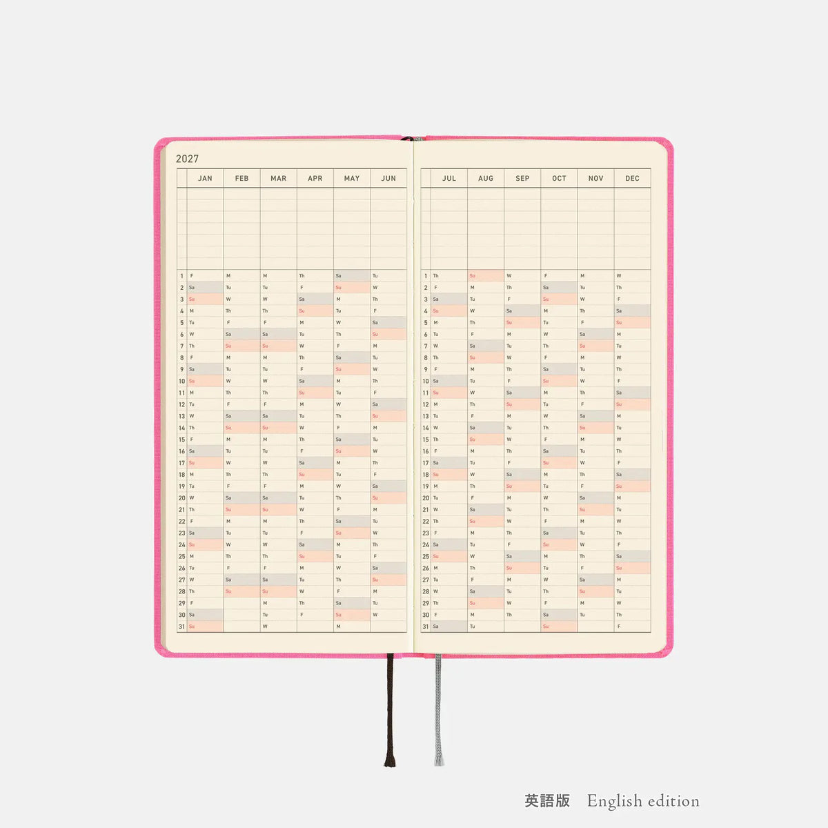 Hobonichi Techo Weeks 2027 Pink Sapphire Planner